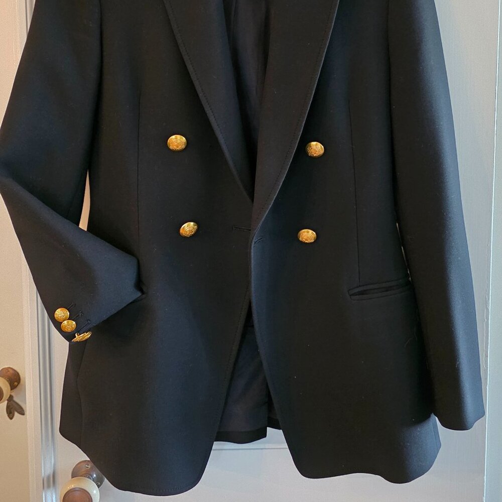 A.L.C. Sedgwick II Double Breasted Black Blazer Gold Buttons Size 0 (Old Money) - Picture 4 of 5